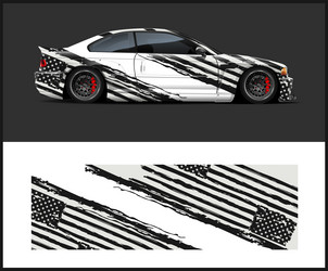 Chrome Car Wrap - Bold Stripes Vector Image