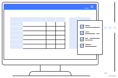 digital task management with checklist and data vector image