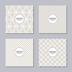 set of 4 abstract frames and seamless patterns vector image