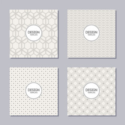 Set of 4 abstract frames and seamless patterns vector