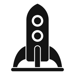 spaceship rocket standing on launchpad silhouette vector image