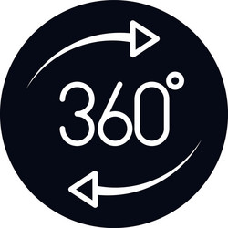 360 degree view virtual tour block and line style vector image