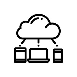 cloud computing icon thin linear style design vector image