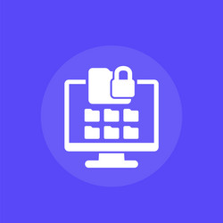 locked folder icon with a computer vector image