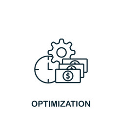 Optimization icon monochrome simple line data vector