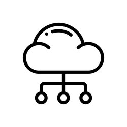 cloud computing icon thin linear style design vector image