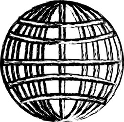 globe connection technology system sketch vector image