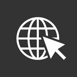go to web icon internet flat for website on black vector image