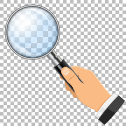 magnifying glass in hand vector