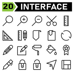 web interface icon set include search app vector image