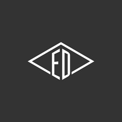 initials ed logo monogram with simple diamond vector image