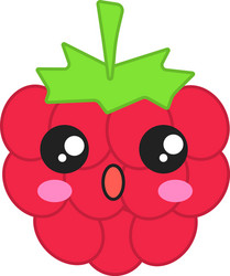 raspberry cute kawaii character vector