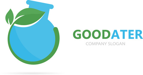 Science Flask with Leaf Icon vector image