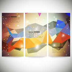 set with polygonal abstract shapes circles lines vector image