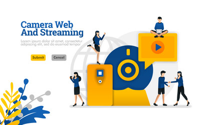 Camera and streaming web digital internet video vector