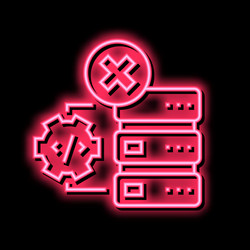 Debugging servers neon glow icon vector