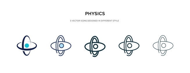 Physics icon in different style two colored vector