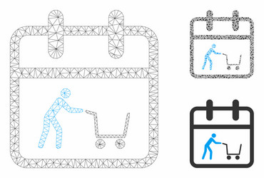 Shopping day mesh wire frame model vector