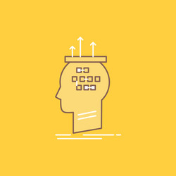 algorithm brain conclusion process thinking flat vector image