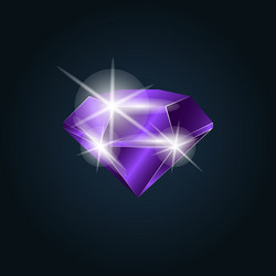 Amethyst gemstone shining vector