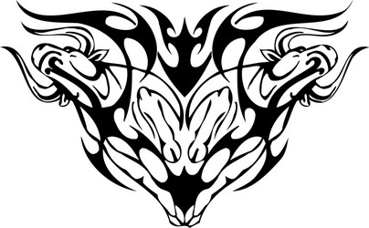 bull in tribal style - image Vector Image