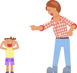 Father shouting at child vector