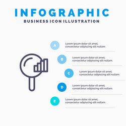 Find search service signal line icon with 5 steps vector