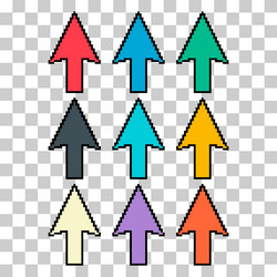 set of arrow pixel icon web cursor click mouse vector image