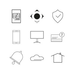 web linear icon set simple outline icons vector image