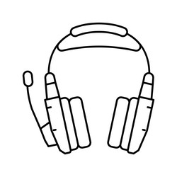 Gaming headphones line icon vector