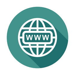go to web icon internet flat for website on round vector image