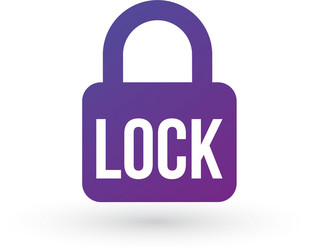 lock icon word secure concept isolated vector