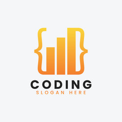 modern computer programming coding logo design vector image