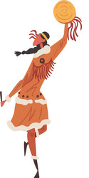 Native american indian ritual dance naked man Vector Image