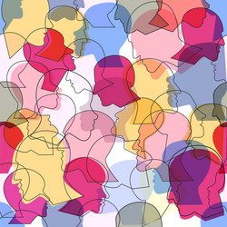 seamless pattern a crowd many different vector image