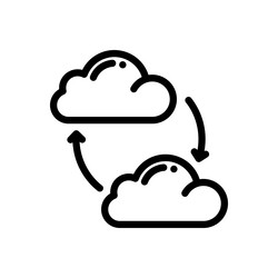 cloud computing icon thin linear style design vector image