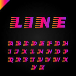 express service font fast speed lines alphabet vector image