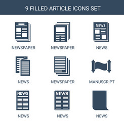 9 article icons Royalty Free Vector Image - VectorStock
