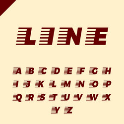 express service font fast speed lines alphabet vector image