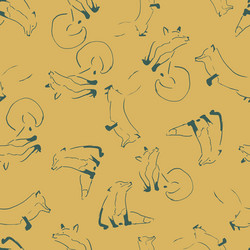 Fox lines seamless repeat pattern design vector