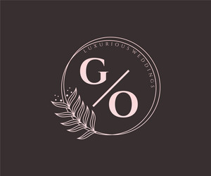 Go initials letter wedding monogram logos Vector Image