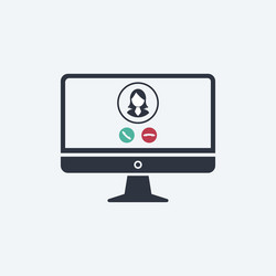 incoming video call on computer photo man vector image