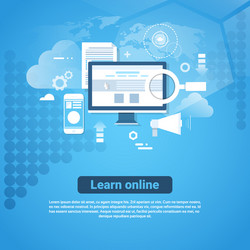 learn online template web banner with copy space vector image
