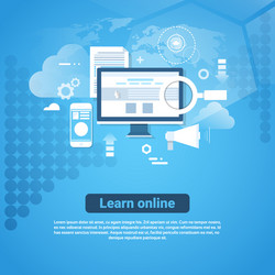 learn online template web banner with copy space vector