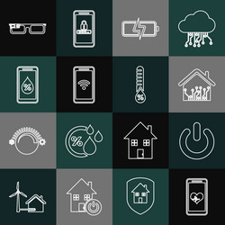 set line mobile with heart rate power button vector image
