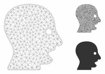 shouting head mesh 2d model and triangle vector image