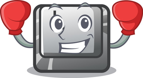 boxing button l attached to character keyboard vector image