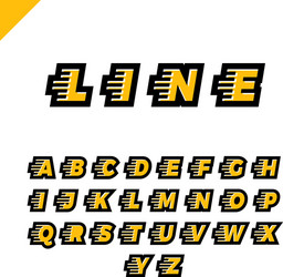 express service font fast speed lines alphabet vector image
