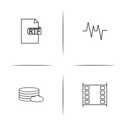 files and folders sign simple linear icon vector image