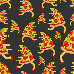 pizza run pattern seamless slice running vector image